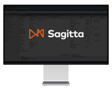 Sagitta screen with logo
