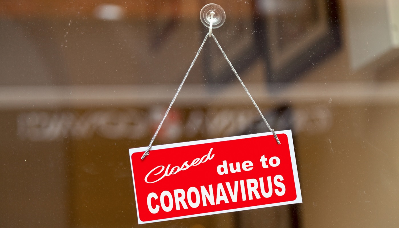 sign closed for coronavirus