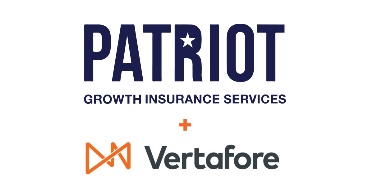 Patriot Growth Insurance Services + Vertafore combined logos