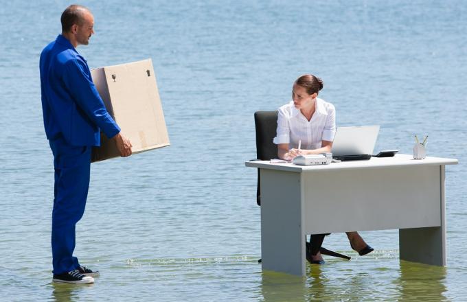 Desk on water