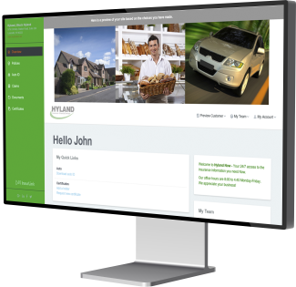 Hyland InsurLink Mockup on desktop