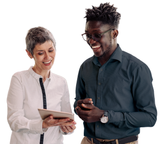 People reviewing the Celent report