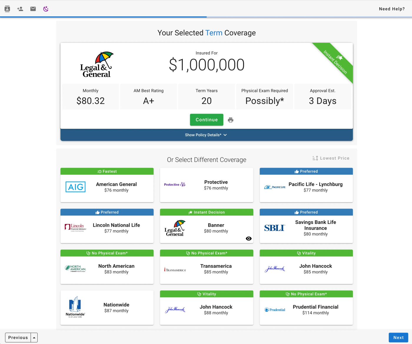 BackNine quote and apply