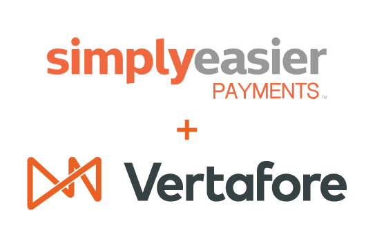 Simplyeasier payments and Vertafore logo for Orange Partner Program