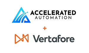 Accelerated Automation and Vertafore combined logo