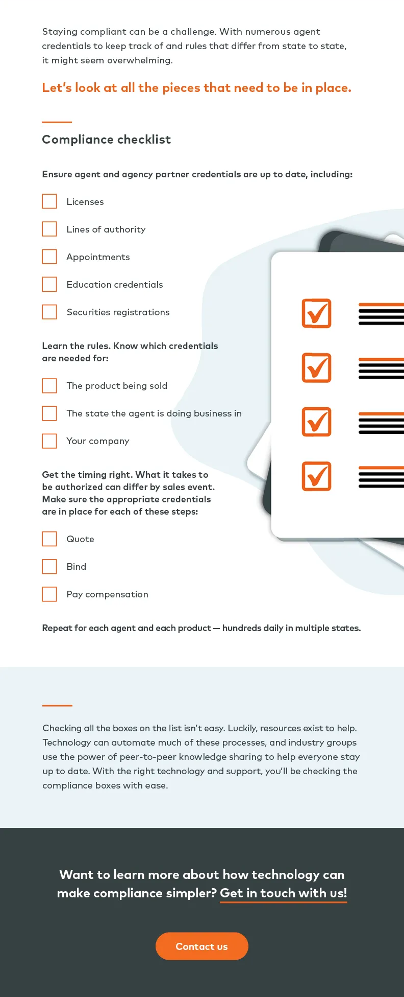 Carrier compliance checklist infographic