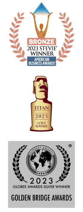 Vertafore's Bronze Stevie award, Titan award and Golden Bridge award