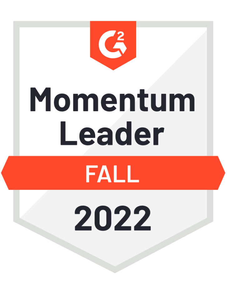 G2 Small Business Momentum Leader Fall Badge - 2022