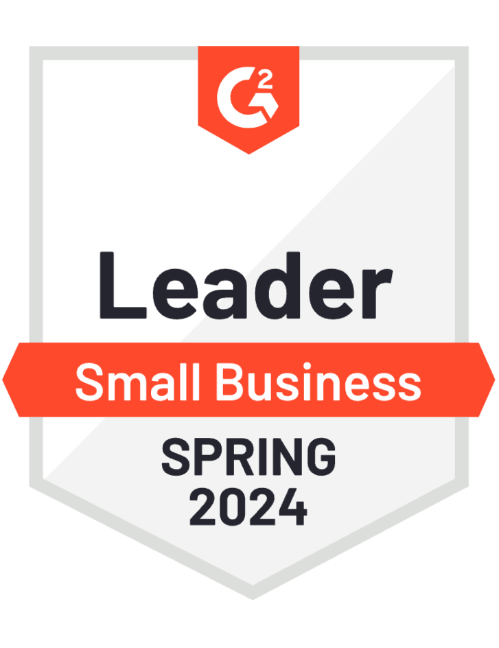 G2 award Leader Small Business Spring 2024