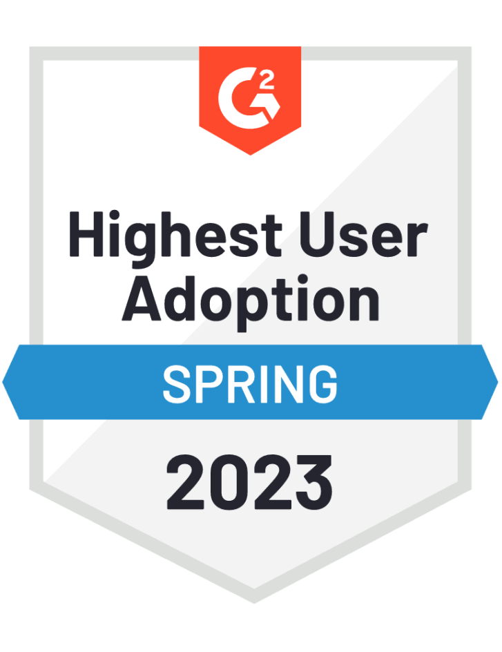 Vertafore's Highest User Adoption award from G2 Spring 2023