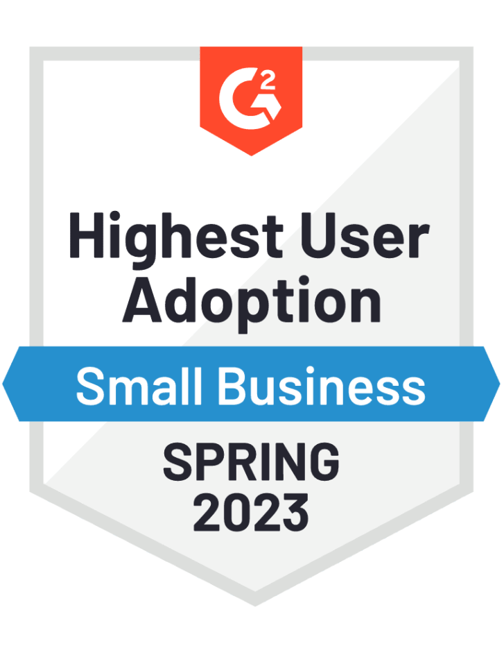 Vertafore's Highest User Adoption for Small Business award from G2 Spring 2023