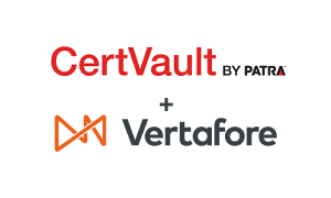 CertVault + Vertafore combined logo