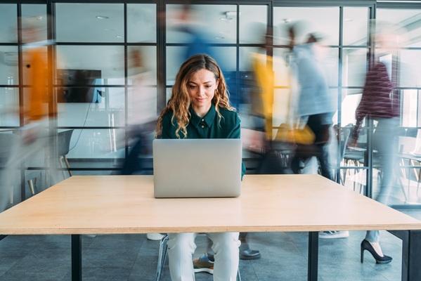 Velocity AI Woman laptop